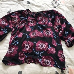 Tucker silk blouse - beautiful floral print